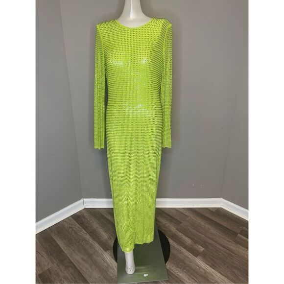 SELF-PORTRAIT Crystal-embellished jersey midi dress - Picture 4 of 9